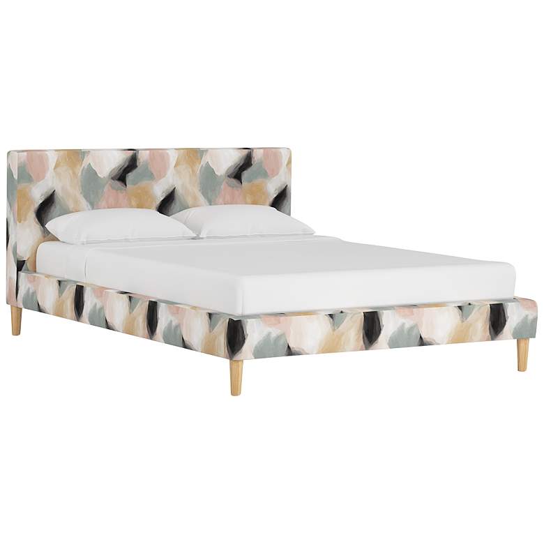 Image 1 Ariana Multi-Color Cloud Shapes Queen Size Platform Bed