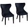 Ariana Navy Blue Velvet Tufted Dining Chairs Set of 2
