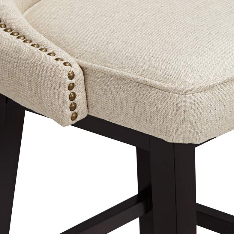 Image 6 Ariana Sand Fabric 29 1/2" Tufted Swivel Bar Stool more views