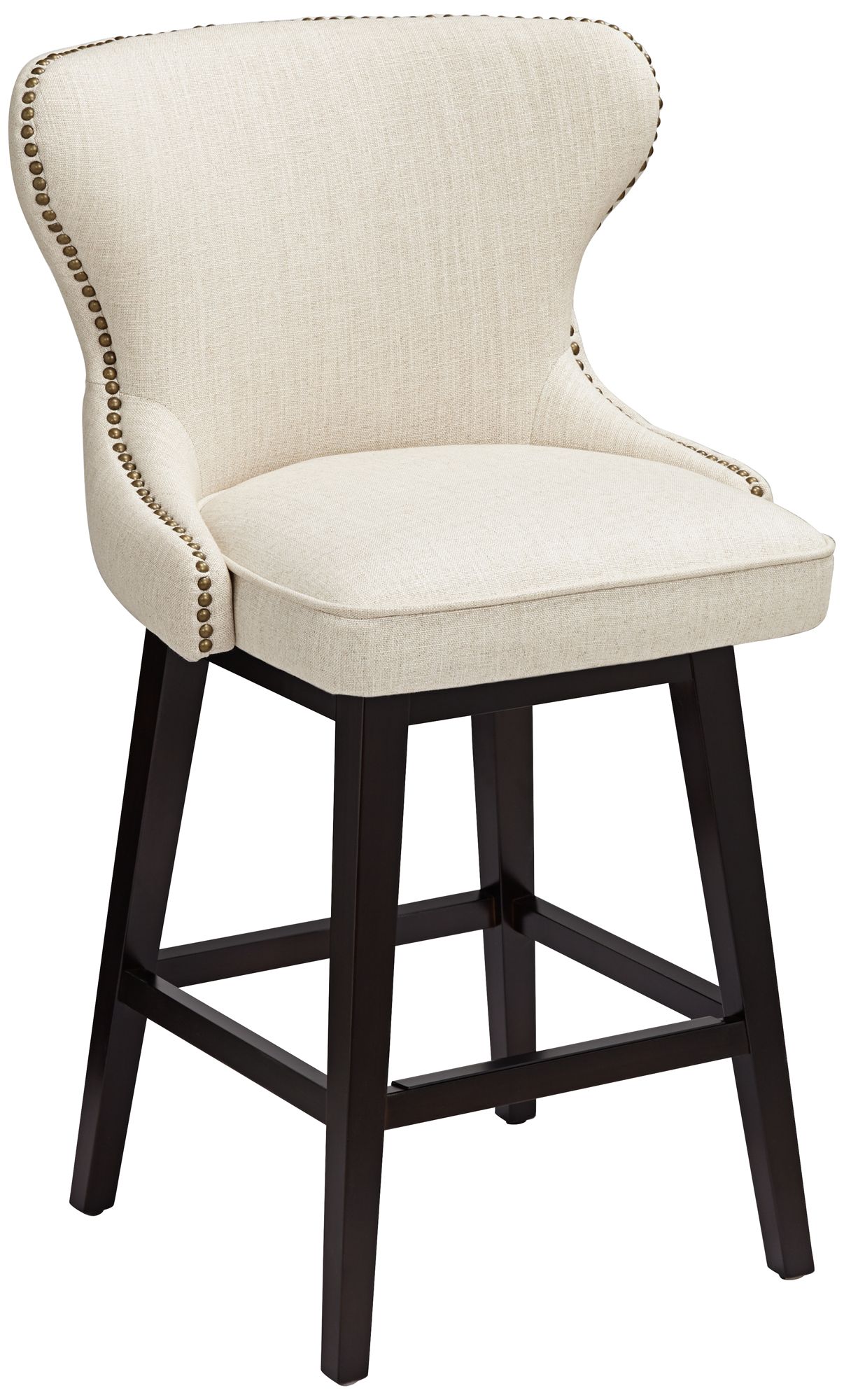 Ariana 25 1/2" Dark Gray Fabric Swivel Counter Stool 9P607 Lamps Plus