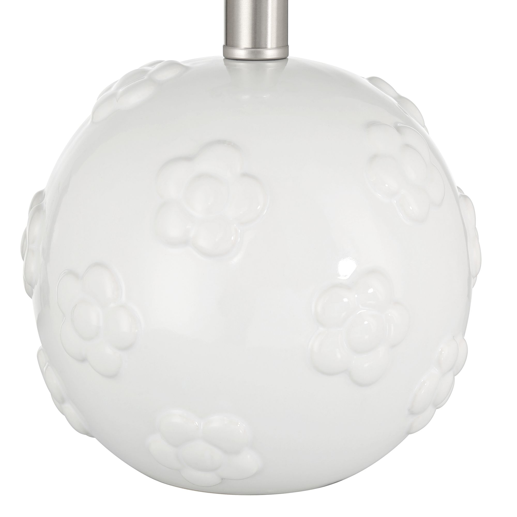 Image 6 Arianna 16" High White Flower Ceramic Accent Table Lamp more views