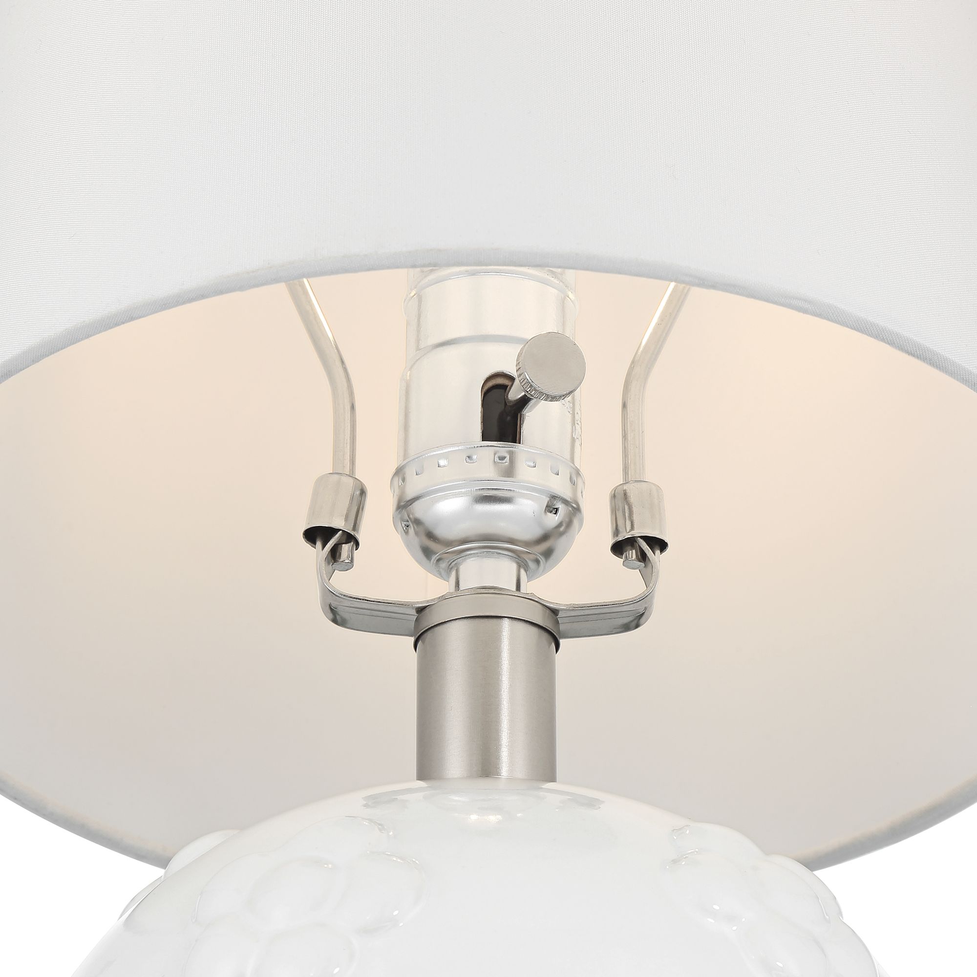 Image 4 Arianna 16"H White Flower Ceramic Accent Table Lamp Set with Dimmer more views