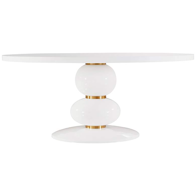 Image 3 Arianna 71 3/4" Wide White Round Dinette Table
