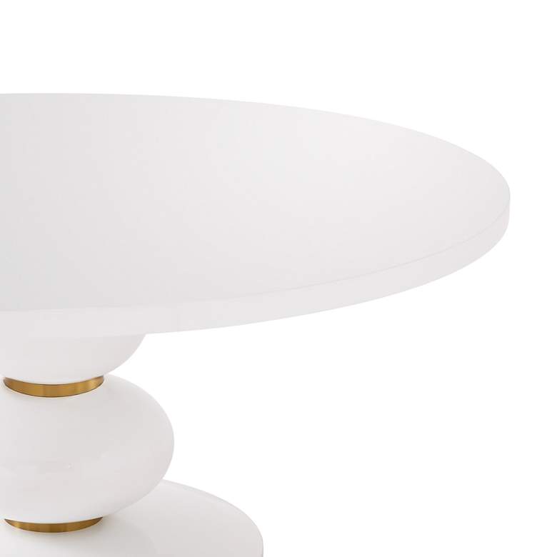 Image 7 Arianna 71 3/4" Wide White Round Dinette Table more views