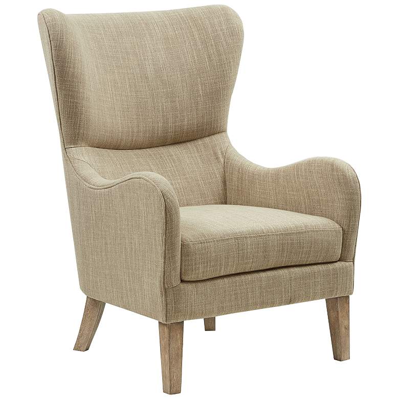Madison Park Hannah Button Tufted Wing Chair Ivory