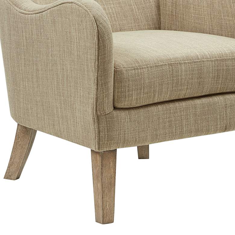 Image 4 Arianna Taupe Fabric Swoop Wing Chair more views