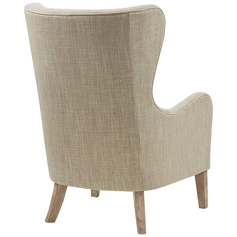Image 7 Arianna Taupe Fabric Swoop Wing Chair more views