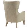 Arianna Taupe Fabric Swoop Wing Chair