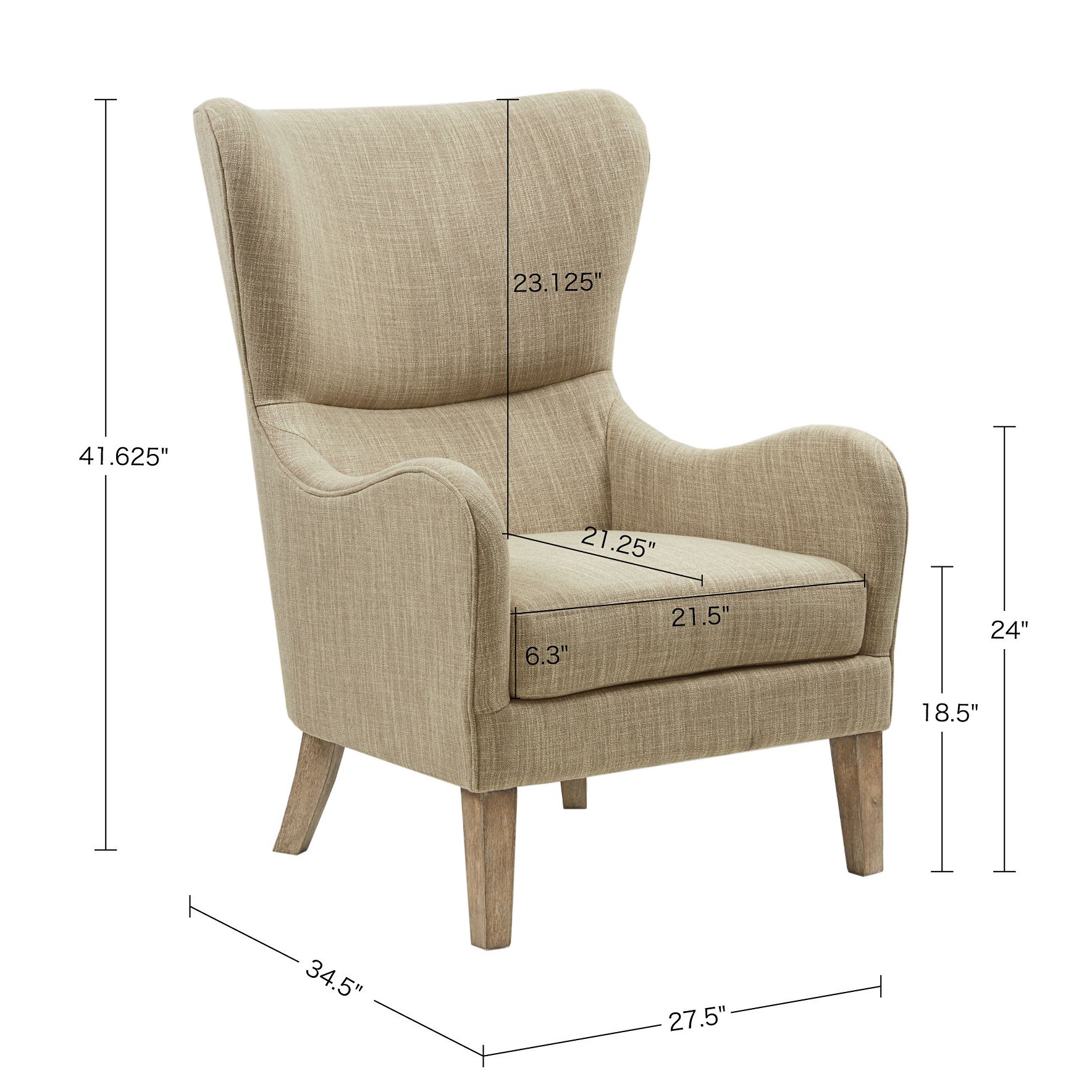 aria swoop upholstered wing chair