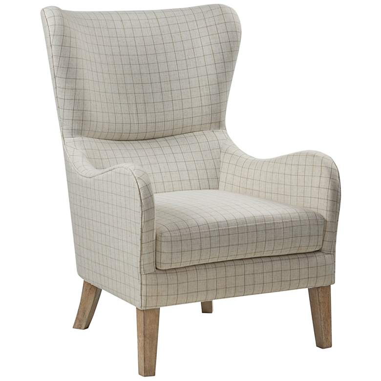 Image 2 Arianna White Linen Swoop Wing Chair