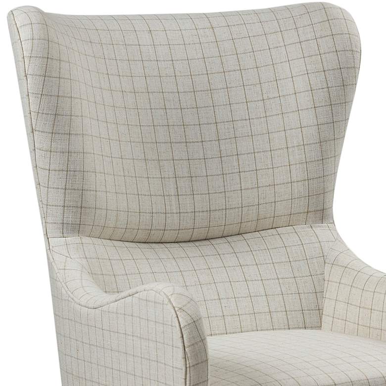 Image 3 Arianna White Linen Swoop Wing Chair more views