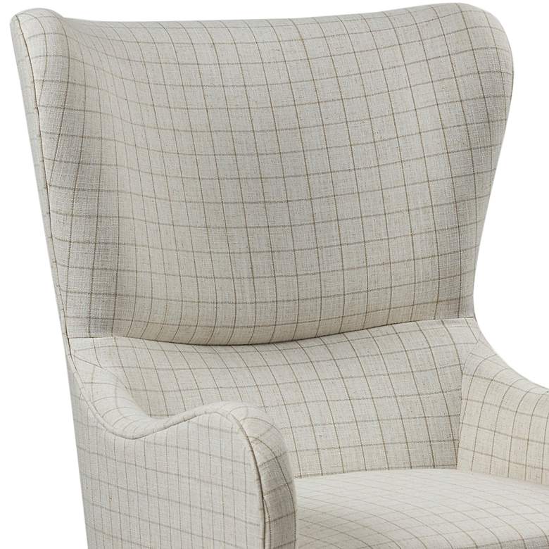 Image 4 Arianna White Linen Swoop Wing Chair more views