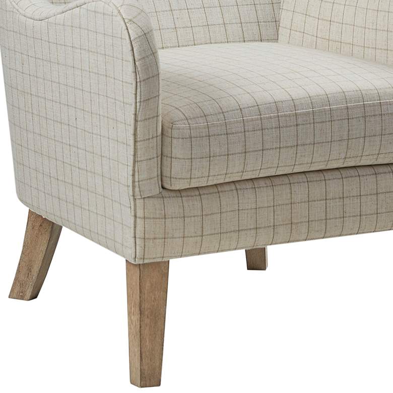 Image 5 Arianna White Linen Swoop Wing Chair more views