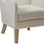 Arianna White Linen Swoop Wing Chair