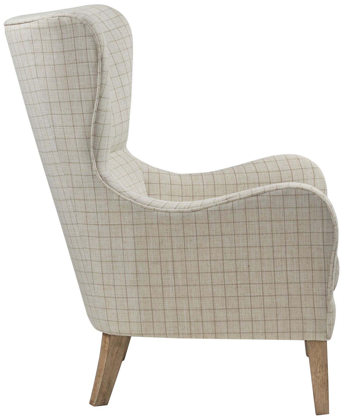 Arianna White Linen Swoop Wing Chair in scene