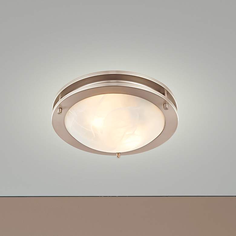 Image 1 Ariel 11-in W Brushed Nickel Flush Mount Light