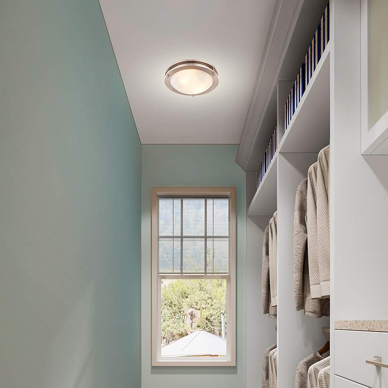 Image 6 Ariel 11-in W Brushed Nickel Flush Mount Light more views