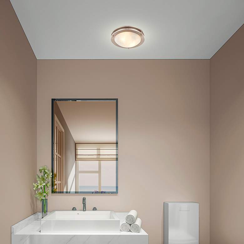 Image 7 Ariel 11-in W Brushed Nickel Flush Mount Light more views