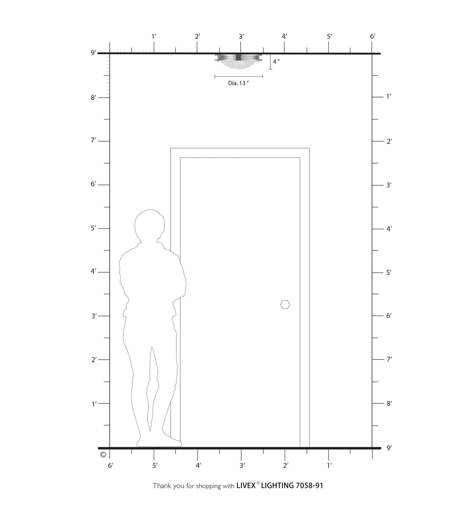 Ariel 2 Light Brushed Nickel Ceiling Mount