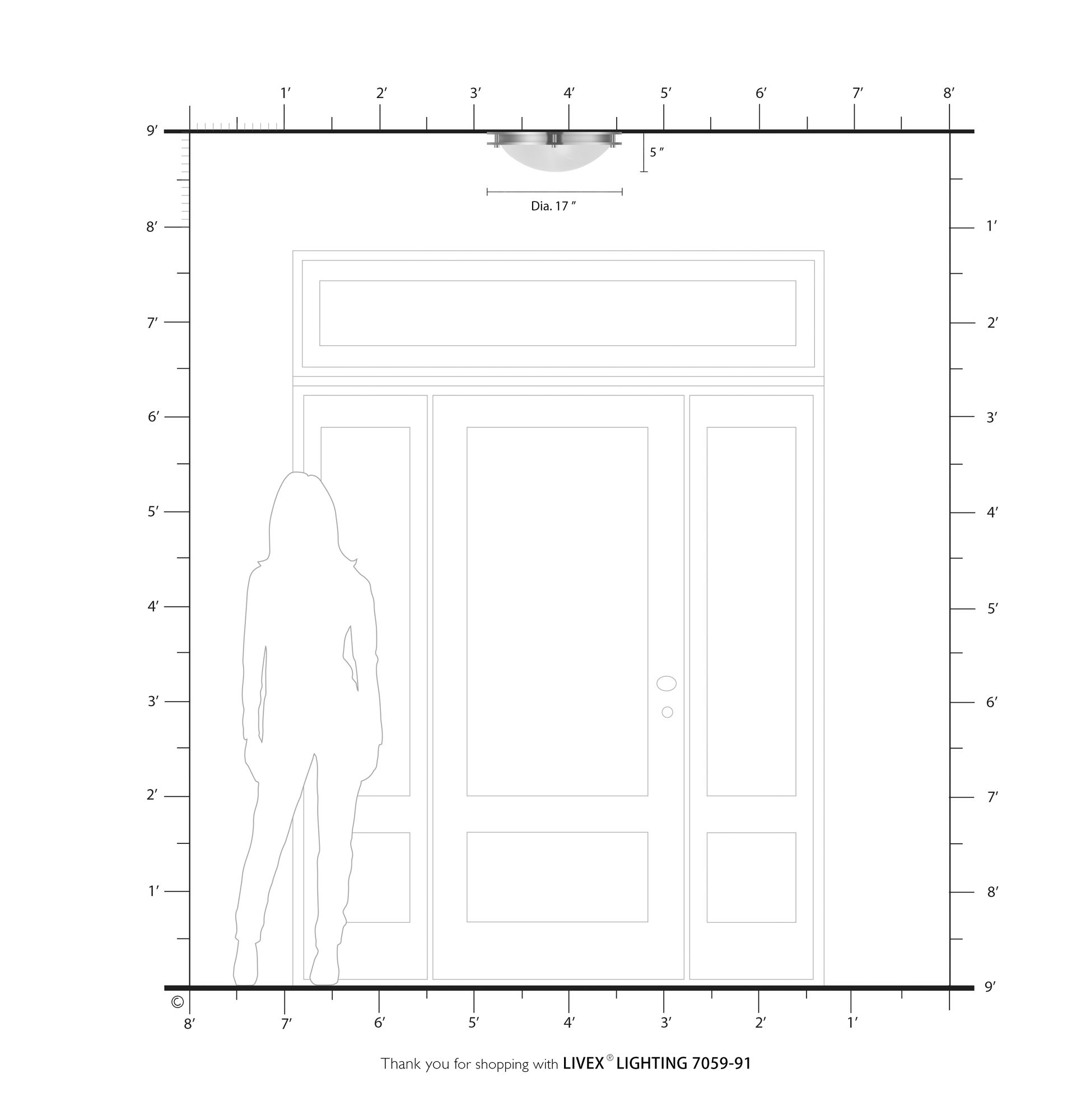 Ariel 3 Light Brushed Nickel Ceiling Mount