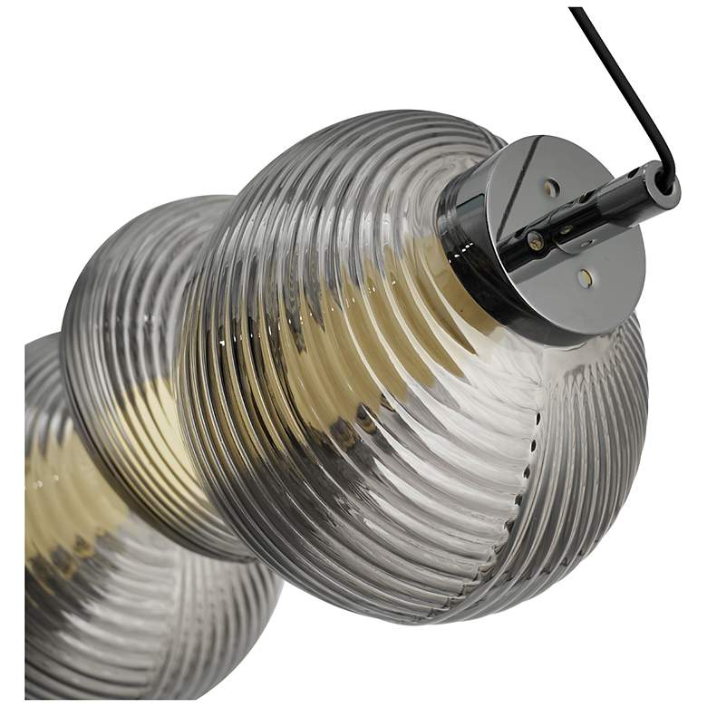 Image 4 Ariel 42.8"W Chrome, Black Island-Light w/ Ribbed Smoke Ombre Shade more views