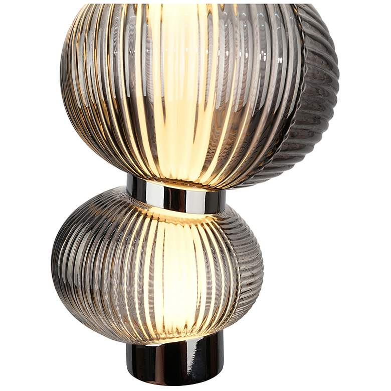Image 5 Ariel 6.3" Wide Chrome, Black Pendant w/ Ribbed Smoke Ombre Shade more views