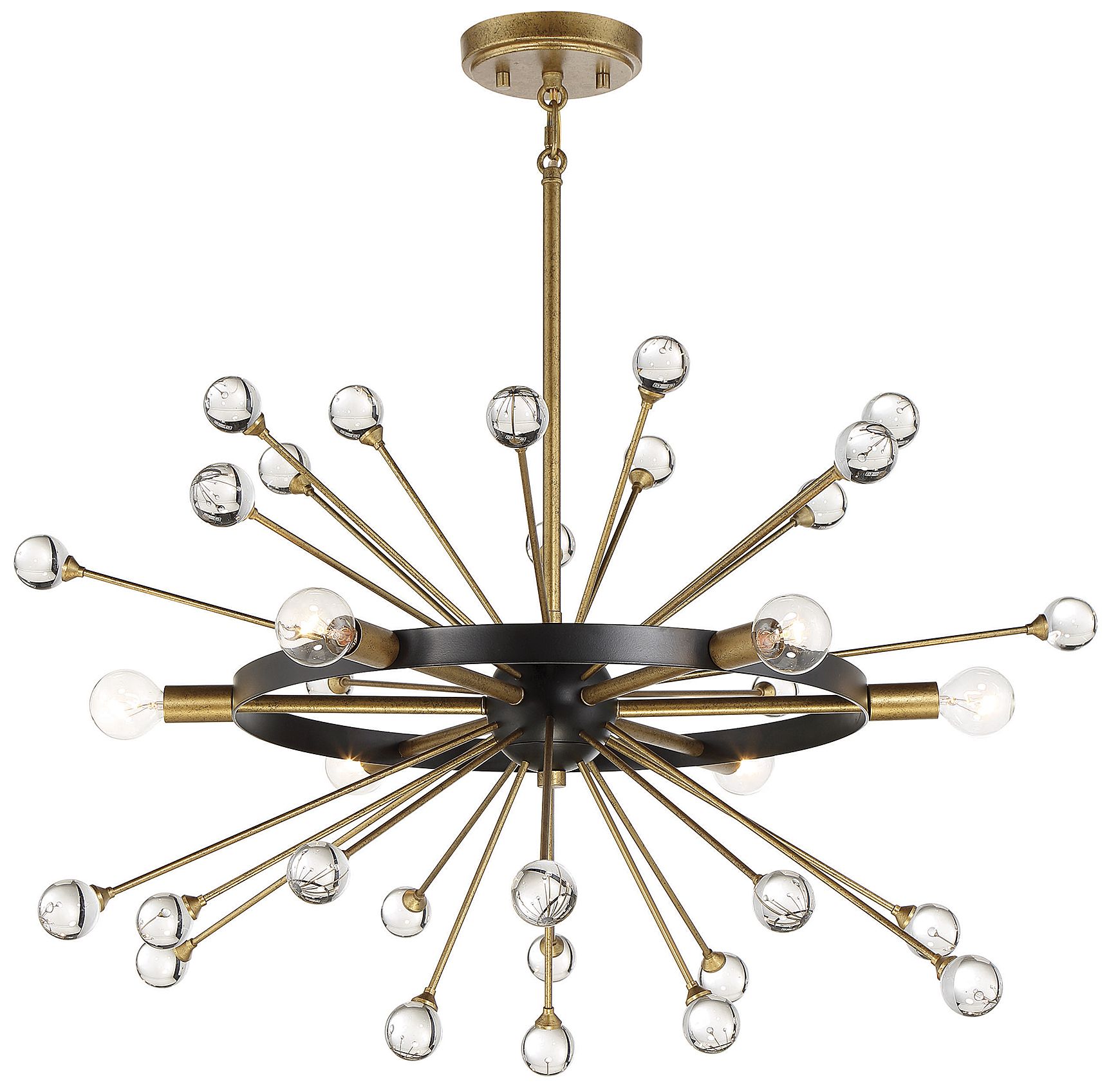 Image 3 Ariel 6-Light Chandelier in Como Black with Gold Accents more views