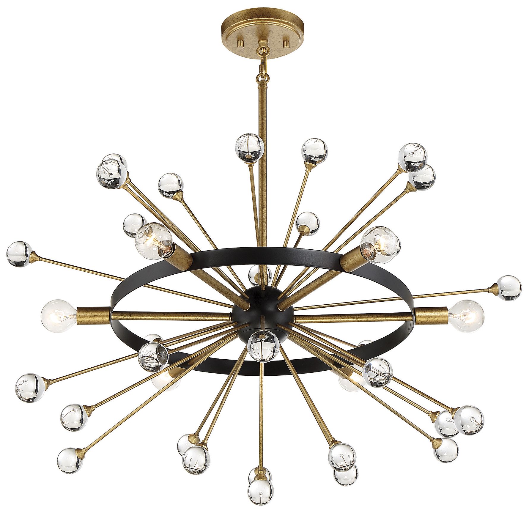 Image 4 Ariel 6-Light Chandelier in Como Black with Gold Accents more views