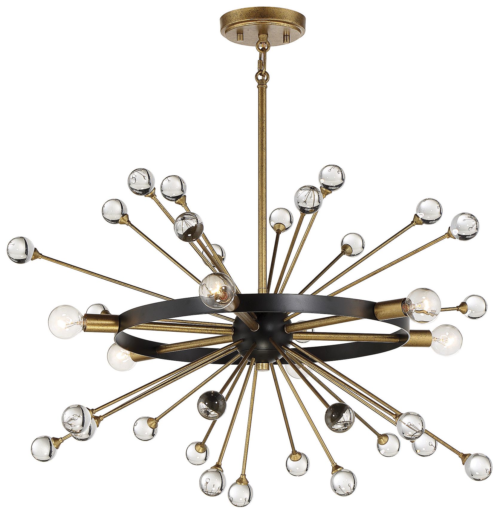 Image 5 Ariel 6-Light Chandelier in Como Black with Gold Accents more views