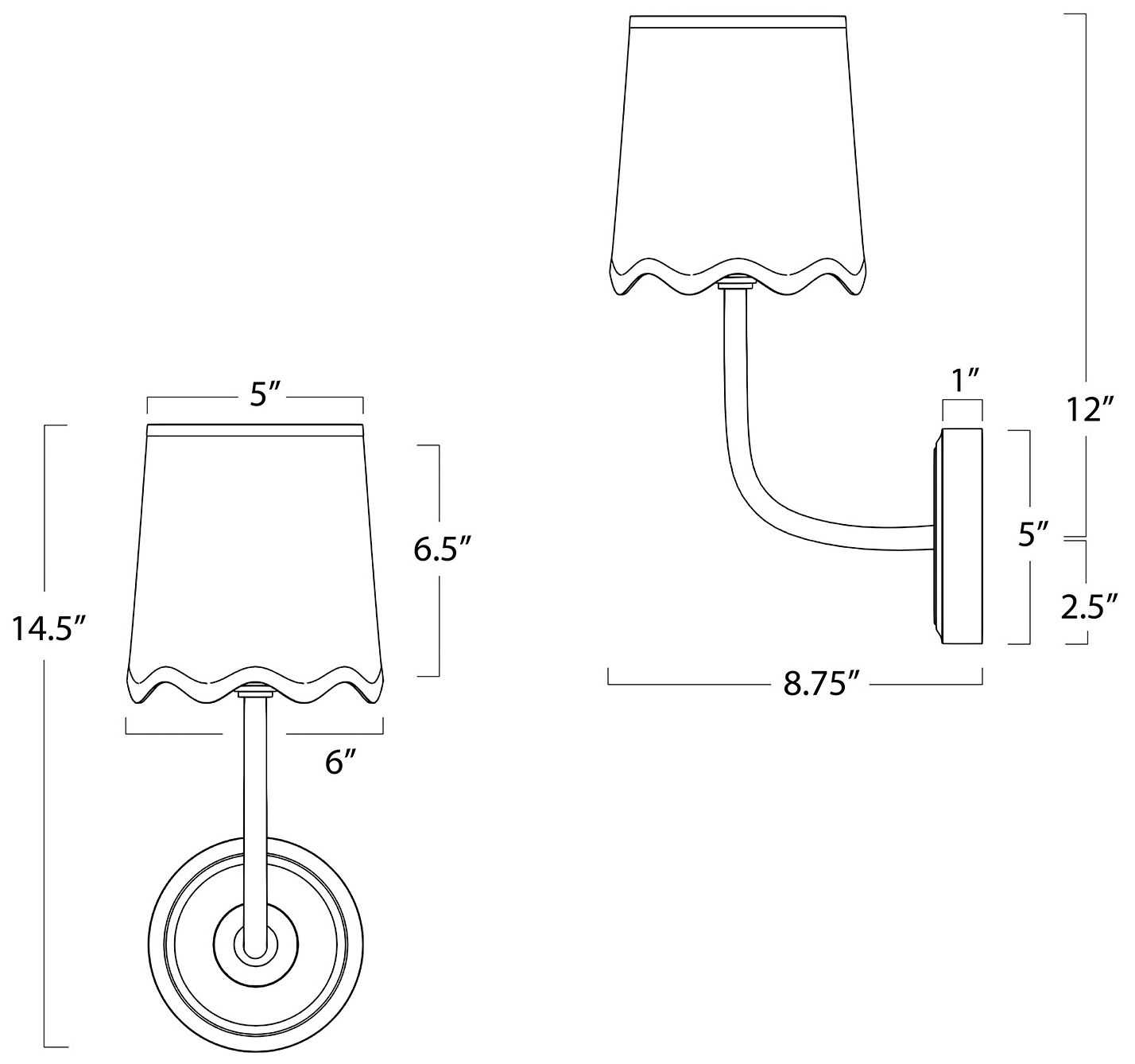 Image 5 Ariel Sconce (Natural Brass) more views