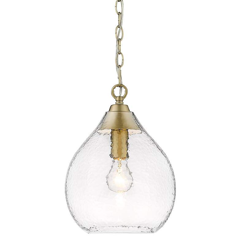 Image 1 Ariella 10 inch Wide Brushed Champagne Bronze Mini Pendant Light