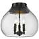 Ariella 13 3/4" Wide Matte Black 3-Light Ceiling Light