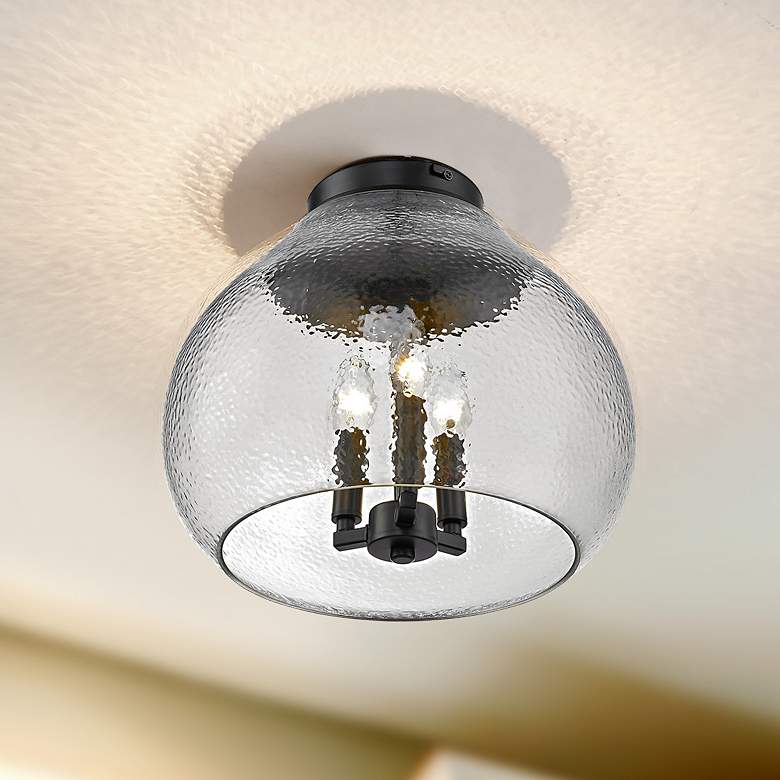 Image 1 Ariella 13 3/4" Wide Matte Black 3-Light Ceiling Light