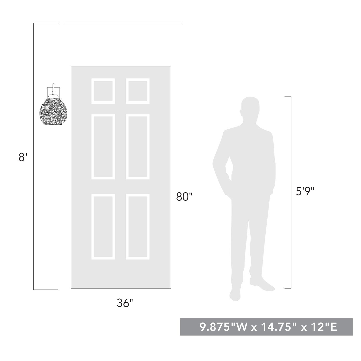 Ariella 14 3/4" High Natural Black Outdoor Wall Light in scene