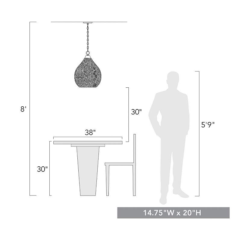Image 7 Ariella 14 3/4" Wide Brushed Champagne Bronze Pendant Light more views