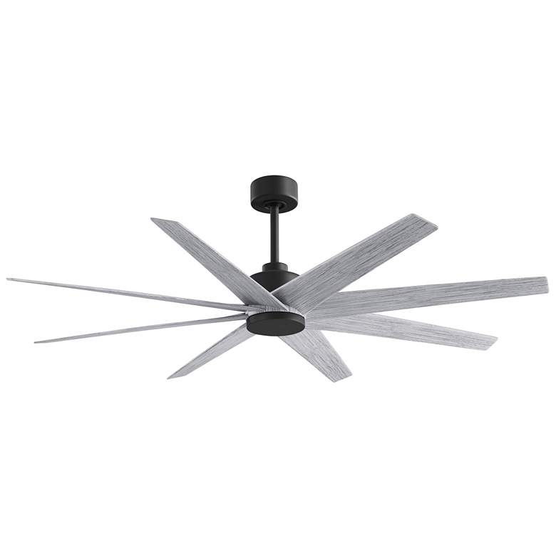 Image 1 Ariella 64" 8-Blade Matte Black Ceiling Fan w/ Barn Wood Blades