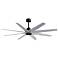 Ariella 64" 8-Blade Matte Black Ceiling Fan w/ Barn Wood Blades