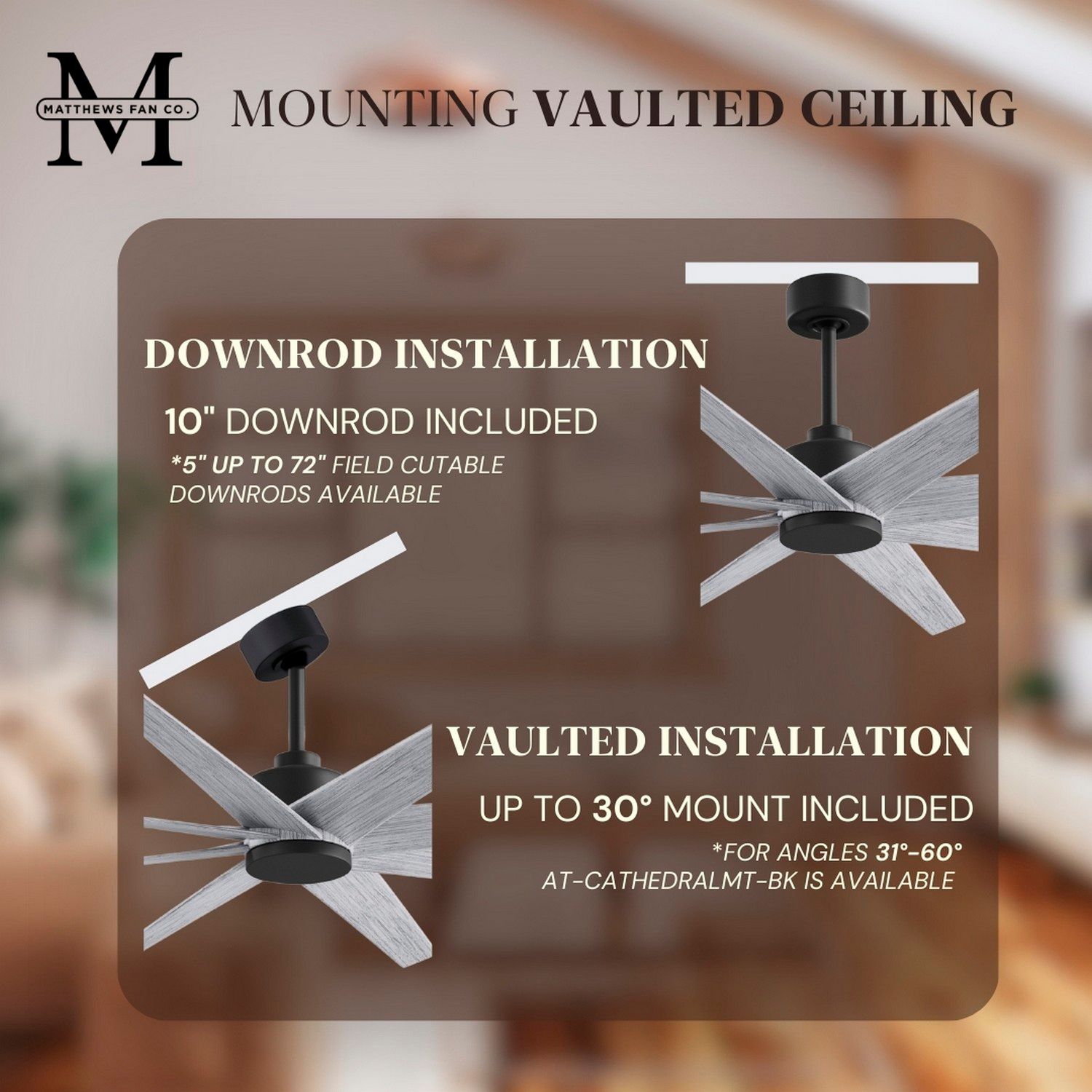 Ariella 64" 8-Blade Matte Black Ceiling Fan w/ Barn Wood Blades