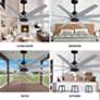 Ariella 64" 8-Blade Matte Black Ceiling Fan w/ Barn Wood Blades