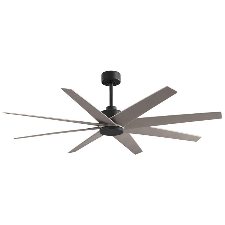 Image 1 Ariella 64" 8-Blade Matte Black Ceiling Fan w/ Brushed Nickel Blades