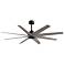 Ariella 64" 8-Blade Matte Black Ceiling Fan w/ Brushed Nickel Blades