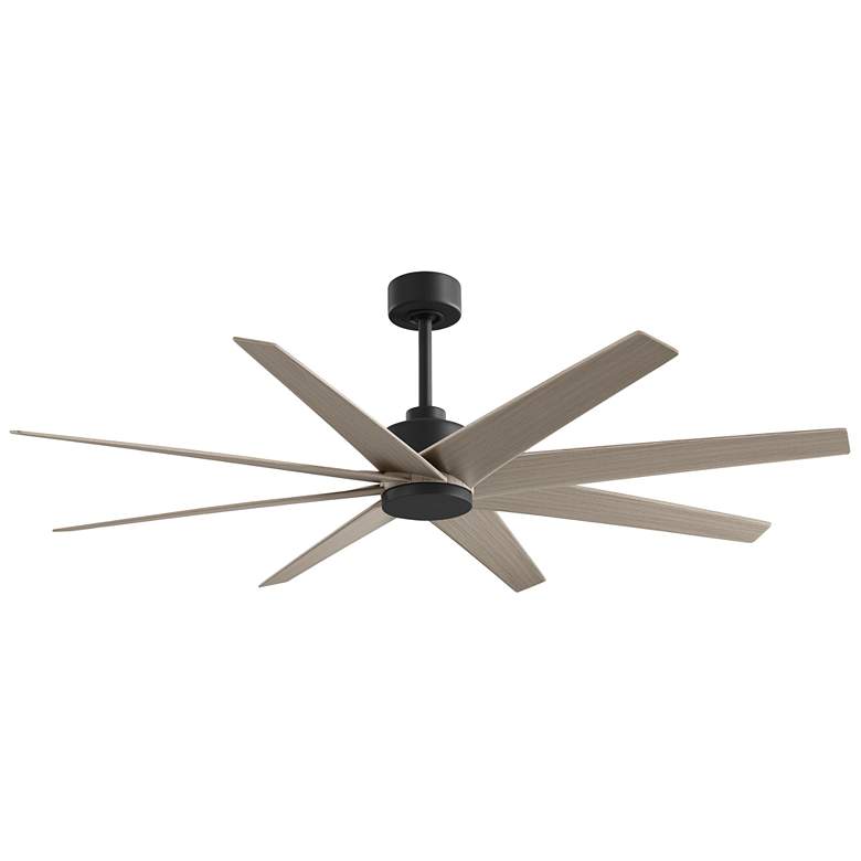 Image 1 Ariella 64" 8-Blade Matte Black Ceiling Fan w/ Gray Ash Blades