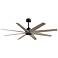 Ariella 64" 8-Blade Matte Black Ceiling Fan w/ Gray Ash Blades