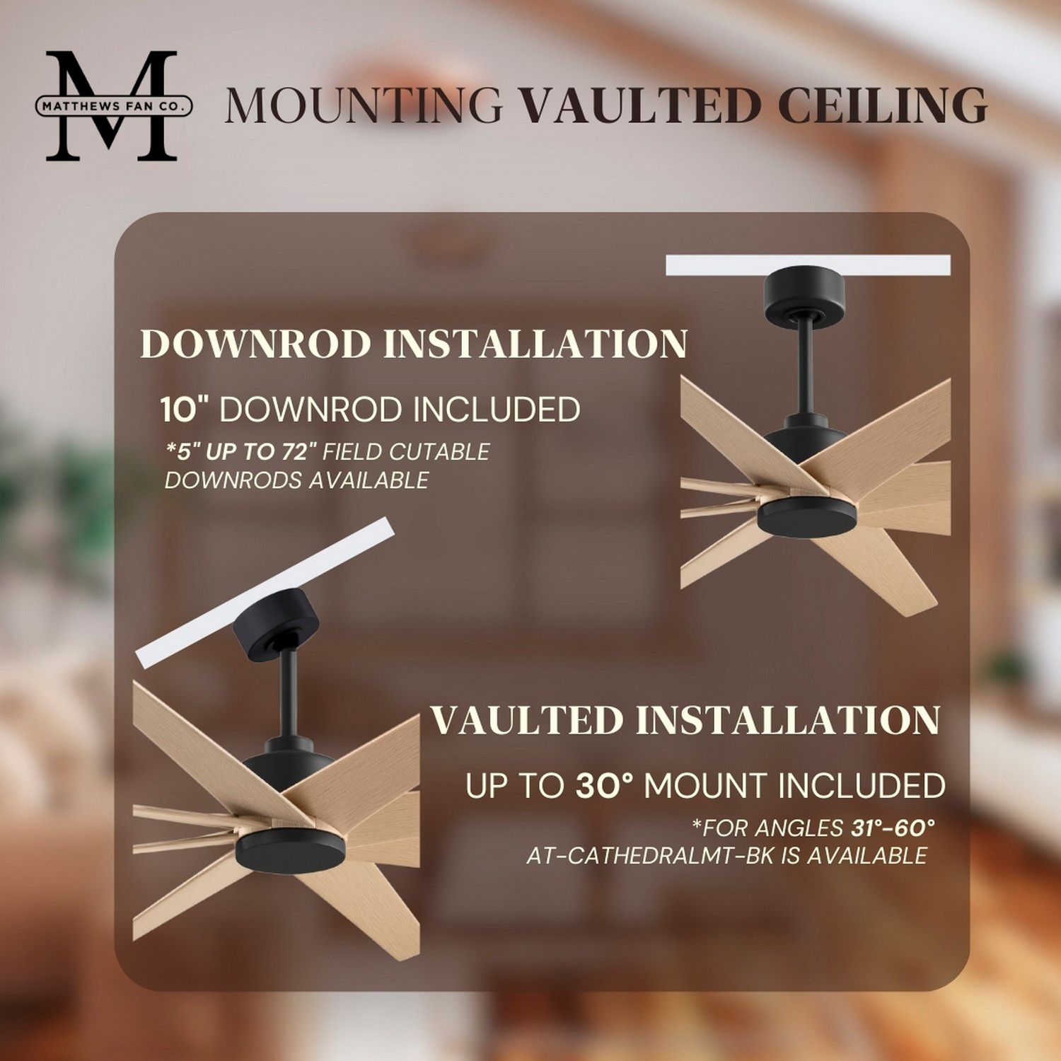 Ariella 64" 8-Blade Matte Black Ceiling Fan w/ Light Maple Blades