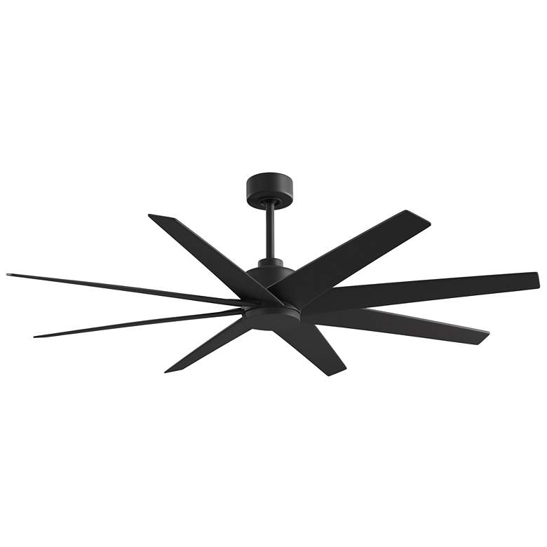 Image 1 Ariella 64" 8-Blade Matte Black Ceiling Fan w/ Matte Black Blades