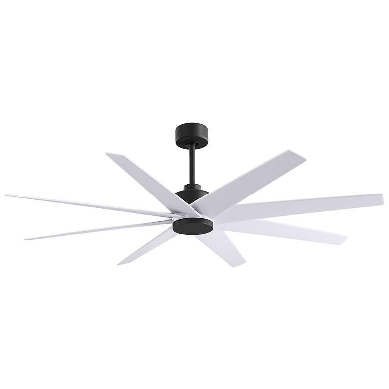 Image 1 Ariella 64" 8-Blade Matte Black Ceiling Fan w/ Matte White Blades