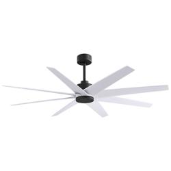 Ariella 64" 8-Blade Matte Black Ceiling Fan w/ Matte White Blades