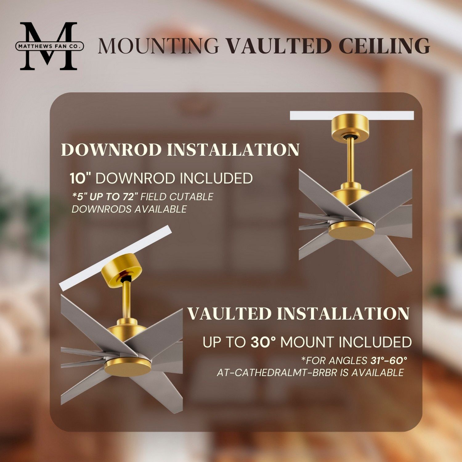 Ariella 64"W 8 Blade Brushed Brass Ceiling Fan w/ Brushed Nickel Blade