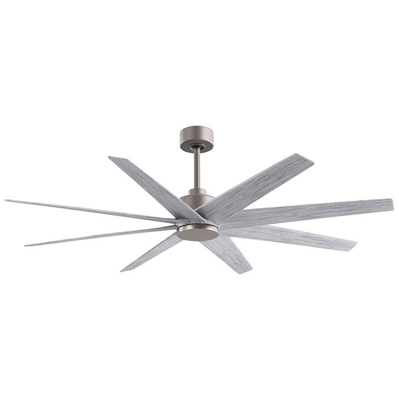 Image 1 Ariella 64"W 8 Blade Brushed Nickel Ceiling Fan w/ Barn Wood Tone Blad