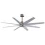1_Ariella 64"W 8 Blade Brushed Nickel Ceiling Fan w/ Barn Wood Tone Blad